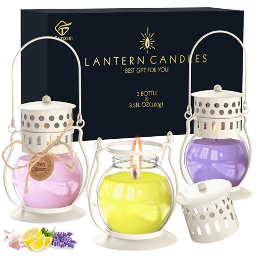 Bougie Parfumées, Mini lanterne parfumée Bougie Decorative, Bougie Personnalisée Cadeau Anniversaire Femme, Bougies Décoratives de Noël -...