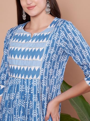 Image of JAPER KURTI Women's Cotton Floral Regular Kurta