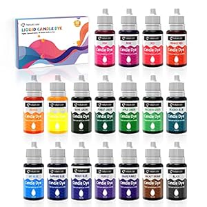 Kerzenwachs Farbe – 18 Farben Kerzenwachs Farbstoff für Kerzenherstellung, Hochkonzentriert Flüssiger Kerzenfarbstoff…
