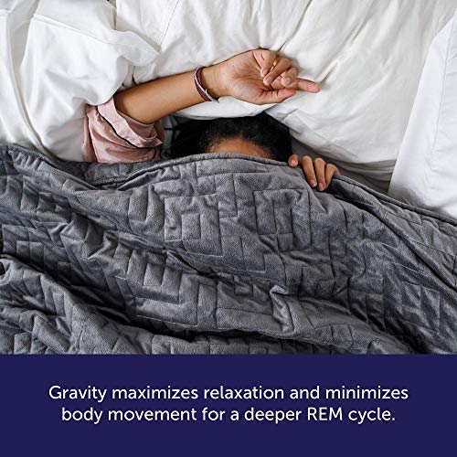 Gravity Blanket Weighted Blanket for Adults, 15 lbs Grey 48"x 72" Twin/Throw, Original Weighted Blanket, Cotton Made Blanket with Washable Microfiber