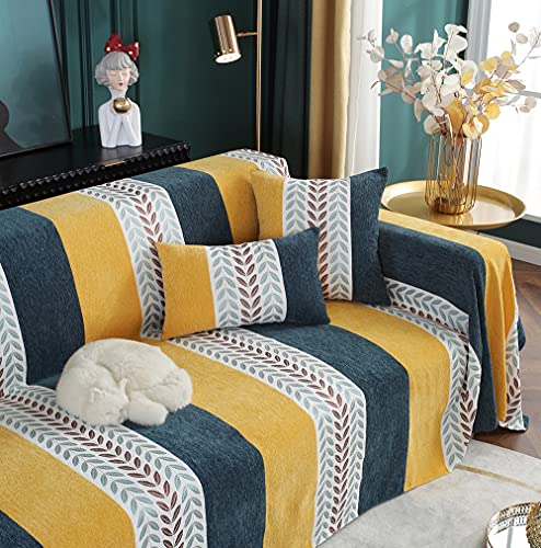 Stacypik Fashion Geometric Striped Sofa Cover For 2 Cushion Couch,Boho L-Shape Sectional Couch Covers For Dogs Pets Kids,Multi-Use Blanket Decorative For Couch Pet Couch Protector Large-71X118In #TOP7