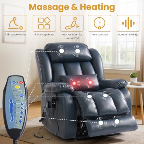 Image of Dual Motor Infinite Position Lay Flat Power Lift Recliner Chair for Elderly