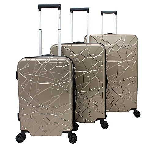 Chariot Crystal 3-Piece Expandable Lightweight Spinner Luggage Set - Champagne - Main Image