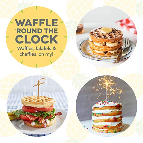 Image of Dash Mini Waffle Maker- Electric Waffle Maker for Fun Breakfasts - Dual Nonstick Cooking Surface - Enjoy Fun, Family-Friendly Treats - White Pineapple