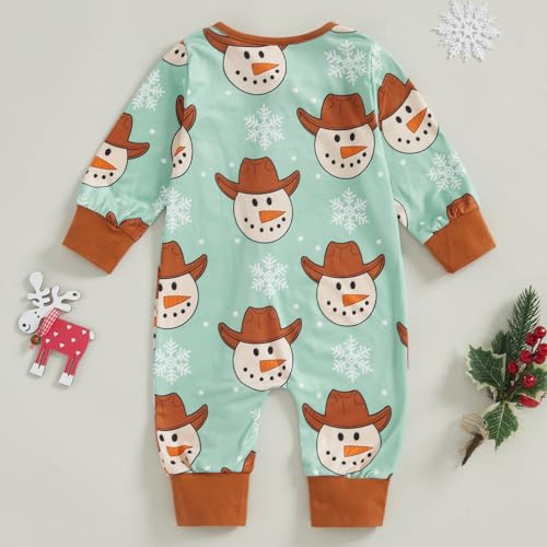 FIOMVA My First Christmas Baby Boy Girl Outfit Newborn Highland Cow Romper Infant Jumpsuit Western Fall Winter Clothes3