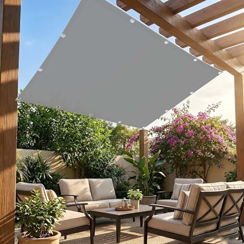 Toile ombrage 170x800 cm gris clair en PES résistant à l'eau pour extérieur