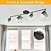 BoostArea LED 4 Light Track Lighting Kit, Black 4 Way Ceiling Spot Lighting, Flexibly Rotatable Light Head for Kitchen, Living Room, Bedroom, Bulb Not Included
