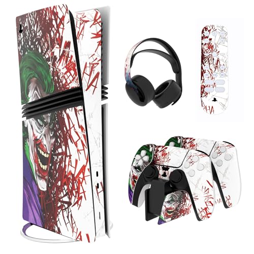Ya en mundofriki.es: PlayVital Pegatina Completa para ps5 Pro Consola Digital & Disc - Vinilo Calcomanía Adhesiva para Mando, Auriculares, Estación de Carga y Control Remoto, Accesorios Protector Decal (Clown Hahaha)