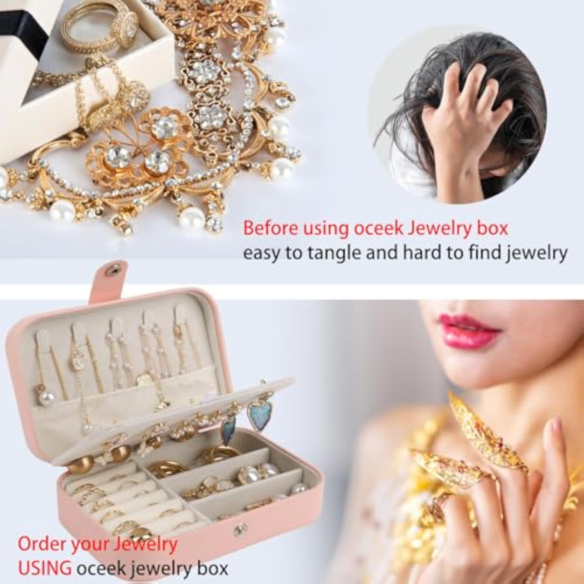 Travel Jewelry Box, Double Layer Organizer Case