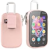 TXEsign MP3 & MP4 Player Carry Case Bag with Clear Window Travel Carrying Case for 4' Touch Screen MP3 MP4 Player Case Storage Bag with Inner Pocket for Earphones, USB Cable, Memory Card (Peach Fuzz)