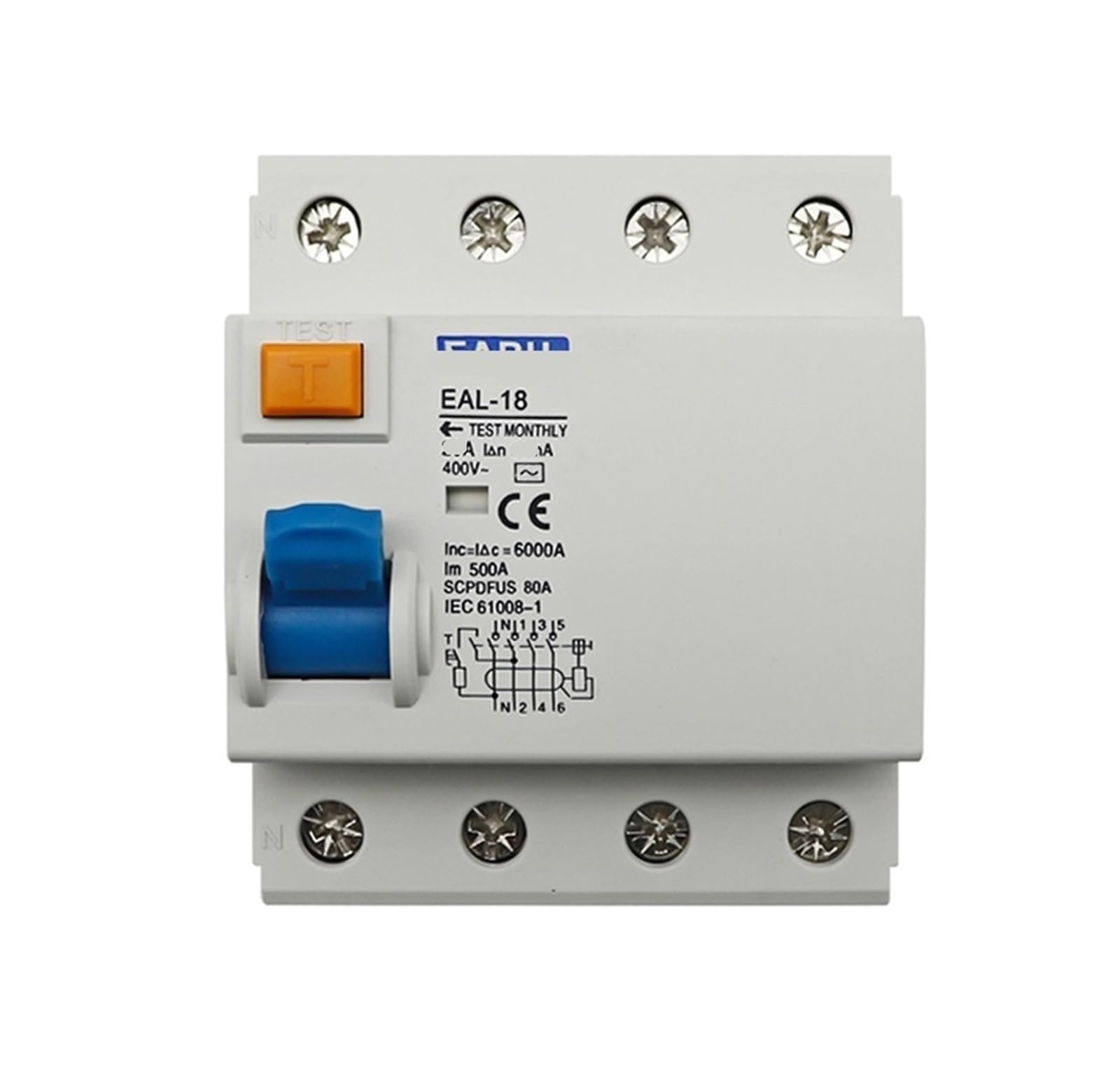 YFHGULBTK 4P 10/30mA AC electromagnetic Residual Current Circuit Breaker Differential Safety Switch(4p 63a,30mA)