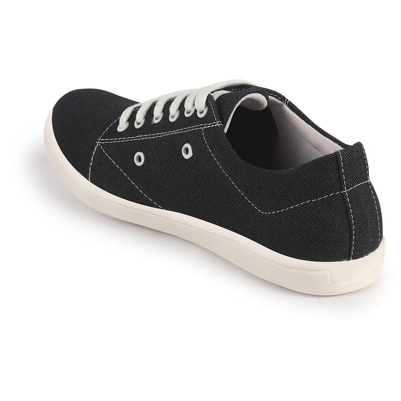 Image of FAUSTO Men Casual Classic Canvas /Fabric Sneaker Shoe | Lightweight Comfort Insole | Everyday 6-Eye Lace Up Shoes with Anti Skid TPR Sole