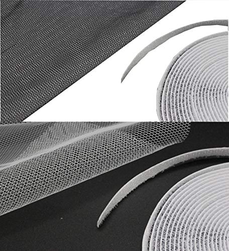 Preisvergleich Produktbild Fliegengitter Insektenschutz Fenster 130x150cm - durchsichtiges Fliegennetz mit Klettband für idealen Schutz gegen lästige Insekten Aller Art (Schwarz)