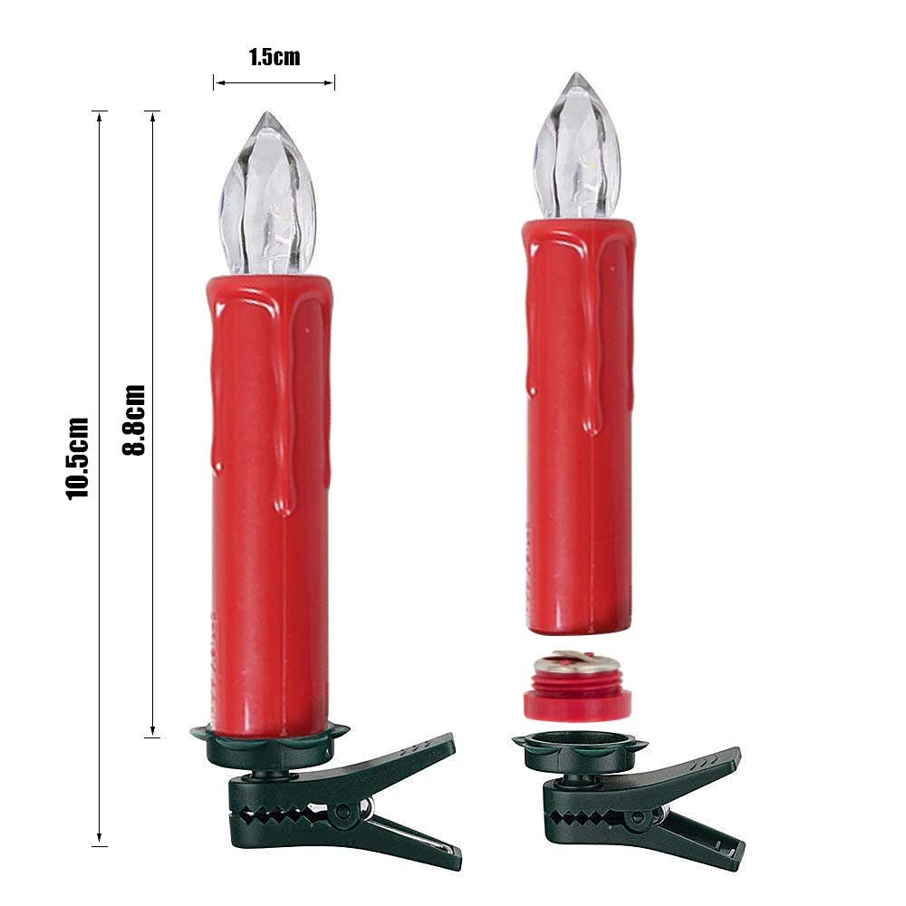 2 Set Filo di Luci LED, con Clip, Luce a Candela, Decorazione per Albero di Natale Holloween Festa, Red [Classe di efficienza energetica A+++]