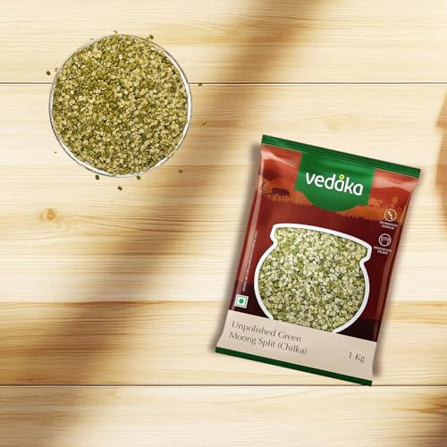 Image of Amazon Brand - Vedaka Popular Green Moong Split / Chilka, 1 kg