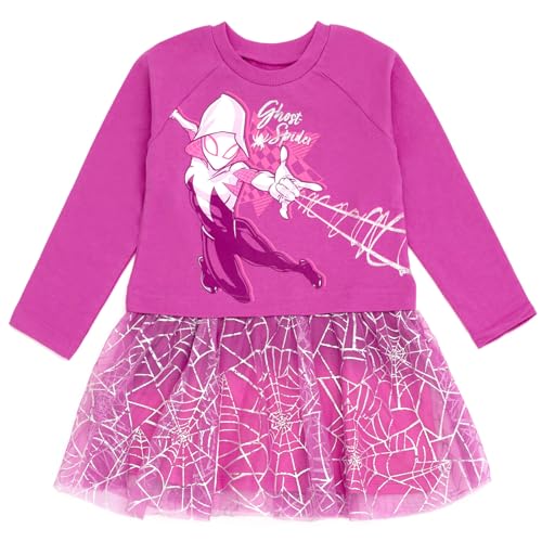 Marvel Spider-Man Spider-Gwen Ghost Spider Girls French Terry Dress Toddler to Big Kid