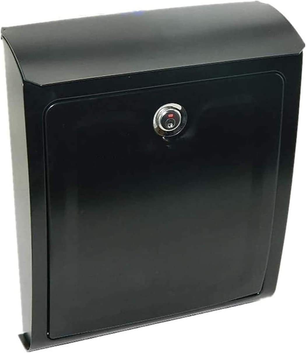REMYS Suggestion Box Business Drop Boxes Donation Box Locking Wall Mount Mail Box, Modern Mailbox,Letterbox, Postbox Black Mailbox Black Drop Box