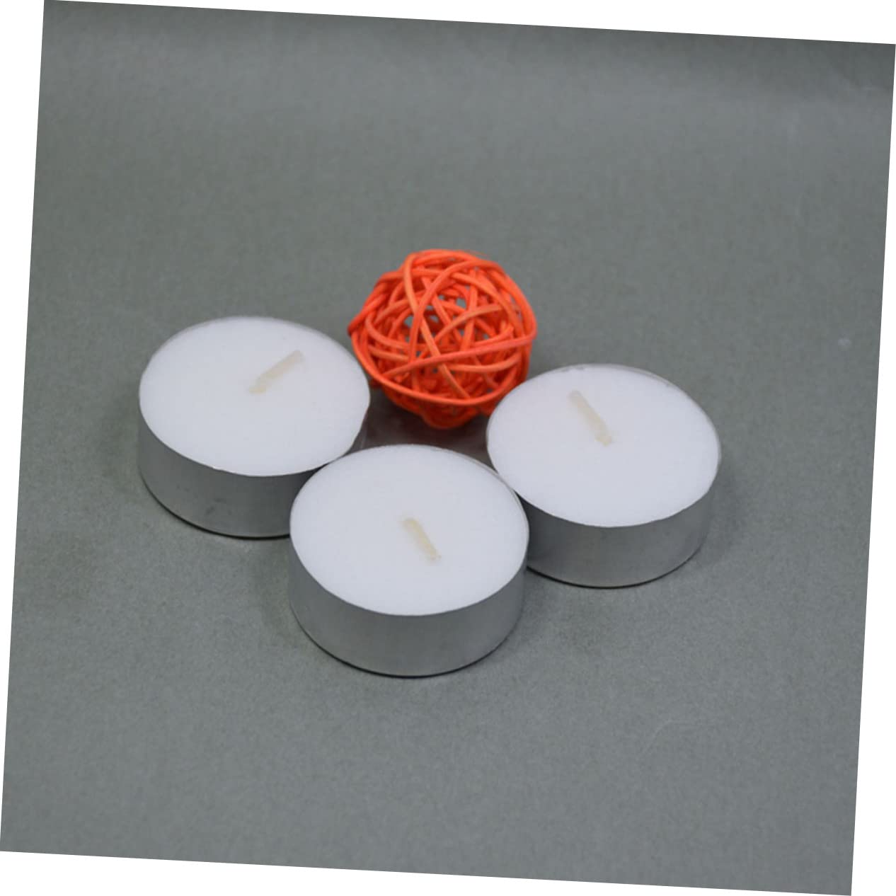 Velas de Té Redondas sin Humo Base de Aluminio 100 Unidades, Color Claro, de Larga Duración, Hogar y Salón de Té