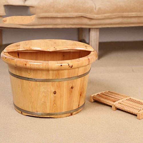 Tina de masaje para pies en madera maciza marrón miniatura 4