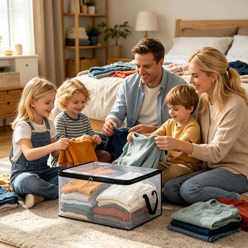 Organizador de armario plegable e impermeable para mudanzas y ropa de cama 4