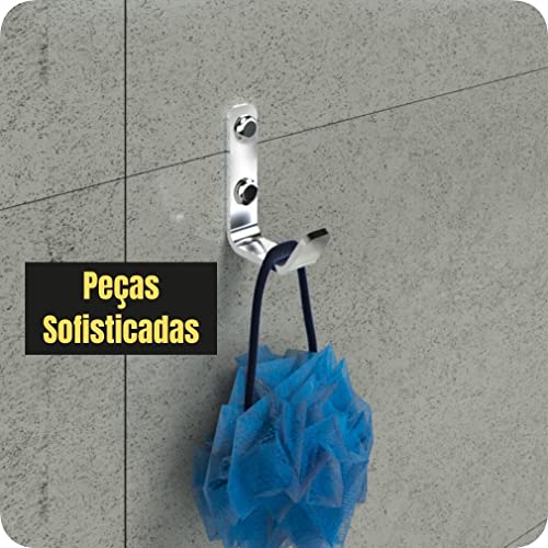 Kit Acessórios Para Banheiro Cromado 6 Peças Quadrado