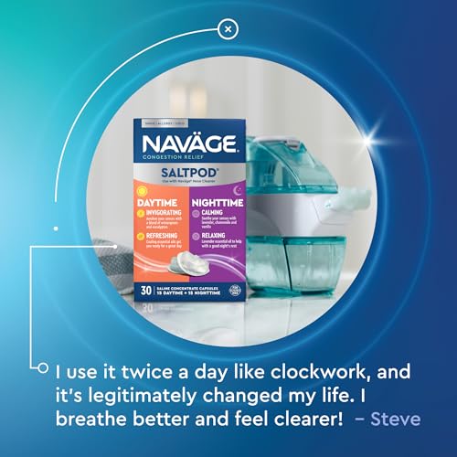 Image of Navage SaltPods Refills, Daytime & Nighttime, 30-Pack (15 Each Variety) | Around-the-Clock Relief: 15 Daytime and 15 Nighttime Pods for Morning and Night Congestion Relief