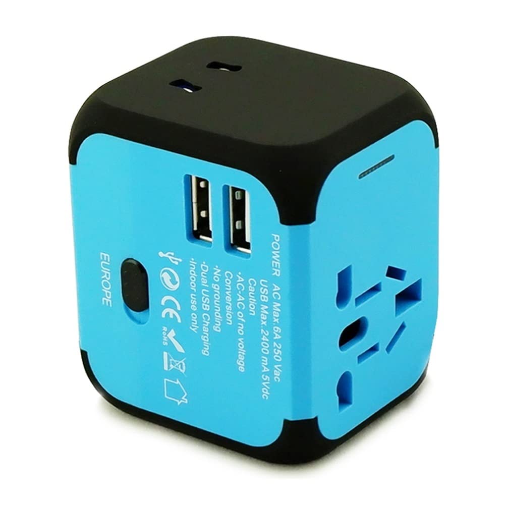 International Plug Converter, Worldwide Universal Adapter, Przenośne Travel International Carging Conversion Gent (Color : C, Rozmiar : 5.4 * 6.5 * 5.6cm)