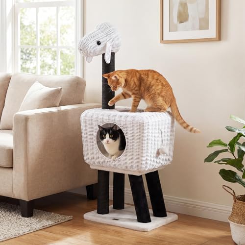 Árbol para gatos de ratán de 43 pulgadas PETSITE miniatura 1