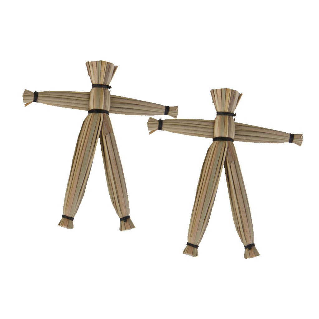 Non brand 2X Voodoo Dolls Bambola 7.5 x 7cm Paglia per Giardino