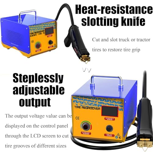 Máquina de reenrutadora de neumáticos 20 B, cortador de goma con cautela de 1000W para neumáticos de tractor de camión, anchura de profundidad ajustable, herramienta de mantenimiento portátil con pant