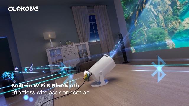 Amazon.com: CLOKOWE Mini Projector with WiFi and Bluetooth, Built