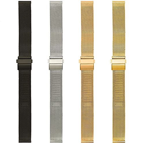 Bracelet montre acier boucle papillon pour le bureau et les sorties