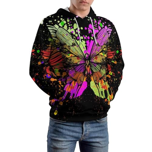 Sweat papillon aquarelle pour vos sorties | Pull à capuche casual S
