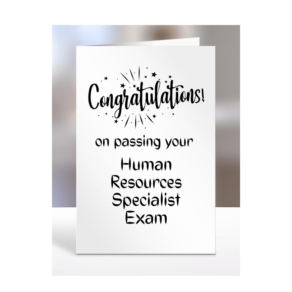 Congratulations on passing your Human Resources Specialist exam card, gifts for men, women, friend, colleague, boss, manager, presents for christmas, A5-244b_105