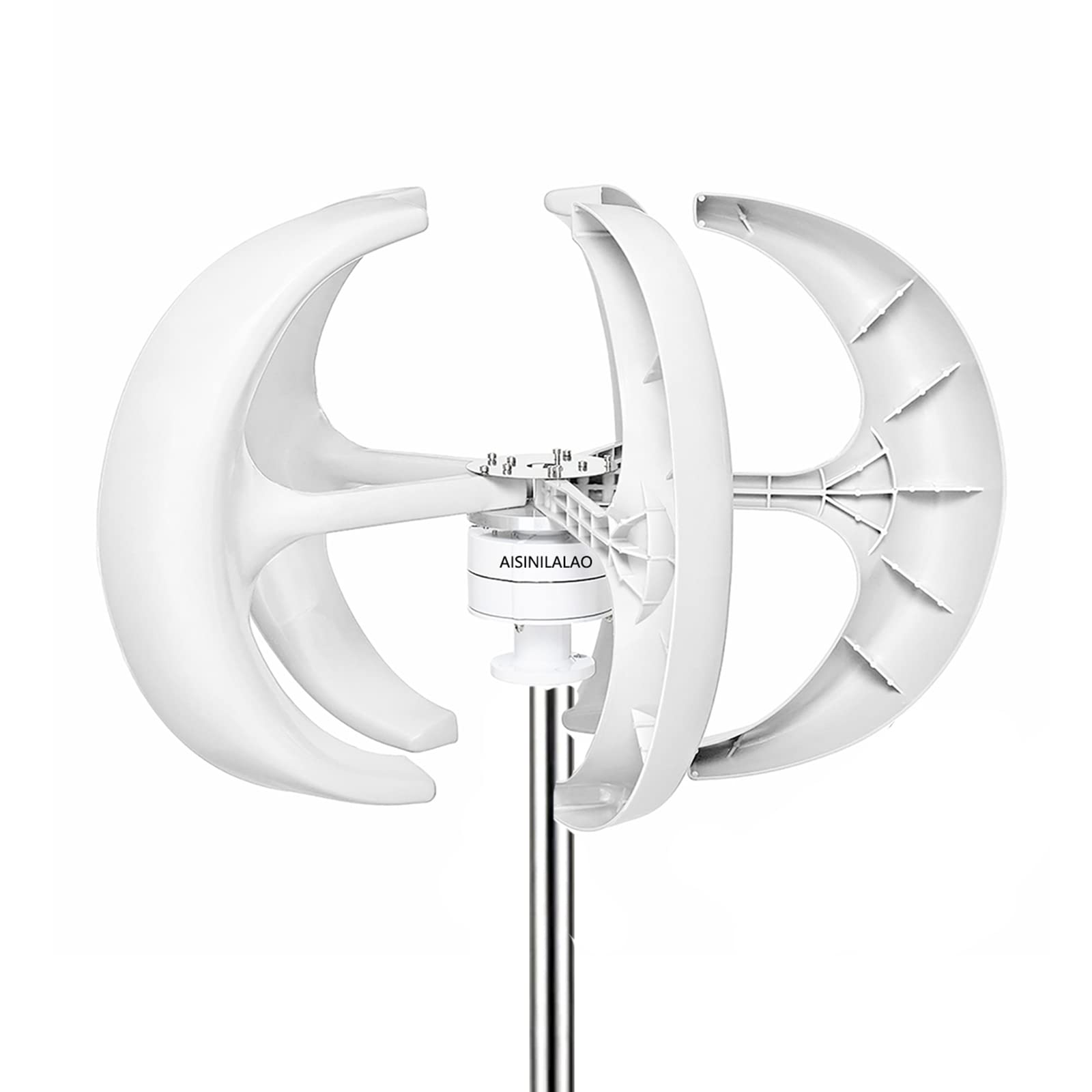 12000W No Noise Vertical Axis Wind Turbine Generator,220V 12V 24V 48V Magnetic Levitation Turbine for Home Street Lighting(with MPPT Controller,White)