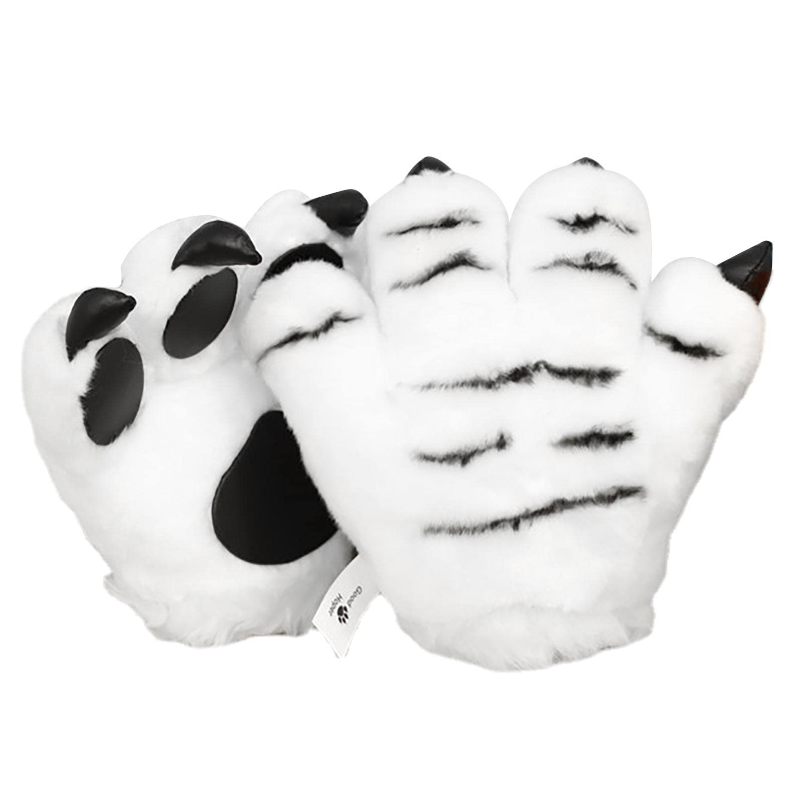 MINGYU Animal Claw Gloves, 1 Pair Cartoon Stuffed Animal Gloves, Tiger Claw Gloves, Plush Animal Gloves For Cosplay Night Clubs Fashion Shows Valentine's Day Housewarming Use