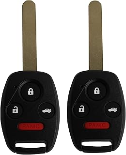 Keyless Entry Remote Control Uncut Car Ignition Key Fob Replacement for 2003 2004 2005 2006 2007 Honda Accord OUCG8D-380H-A 313.8 Mhz ID46 Chip (Pack of 2)