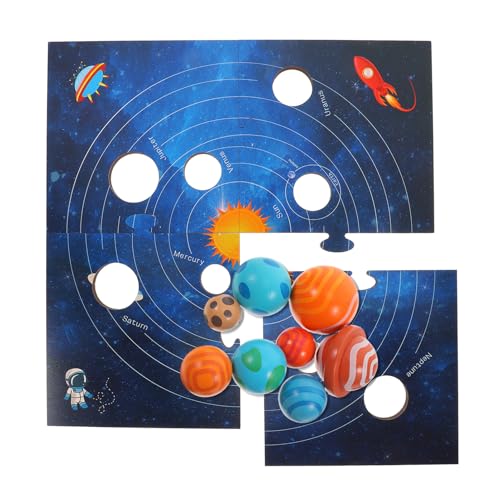 ibasenice Juguetes cognitivos planetarios Rompecabezas decoración Juguete Educativo Juguete Montessori Juguetes para el Solar para pequeños Juego de Mesa de Madera Montessori
