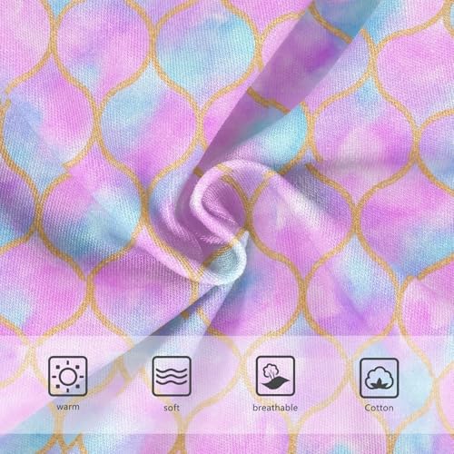 Joisal Watercolor Mermaid Scales Pink Cute Panties Girl Girls Underwear Toddlers Cotton Cartoon Kids Briefs Undies 2t3