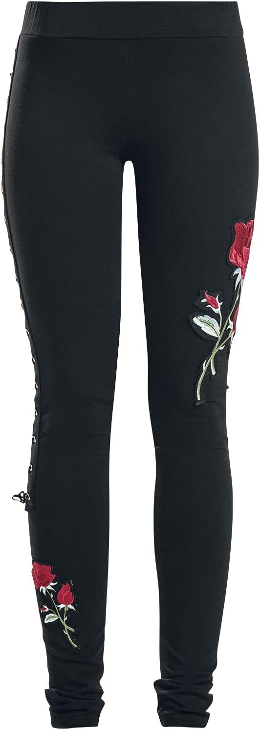 ViXXsin Rose Flowers Floral Gothic Corset Style Lace Up Leggings A-RCORSET-B