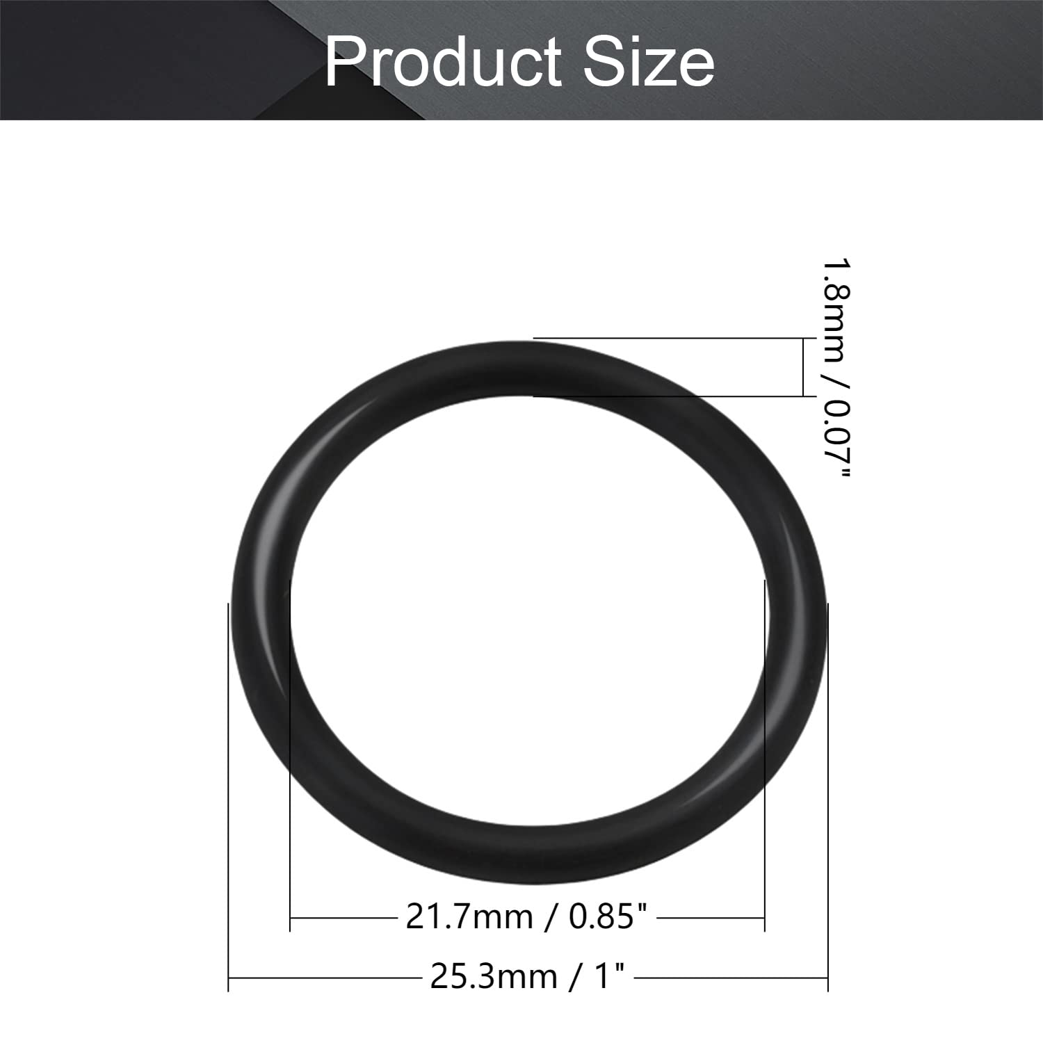 Guarnizione O-ring In Gomma Nitrile, Diametro Interno 15 Mm Diametro Esterno 22 Mm Larghezza 3 5 Mm 591283 - Foto 2