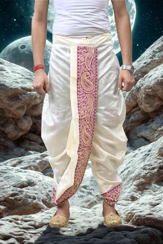 Image of Men's Ready to Wear Pant System MARWADI Embroidered Dhoti for Marriage, Party, Pooja, Festival etc. (GC009)