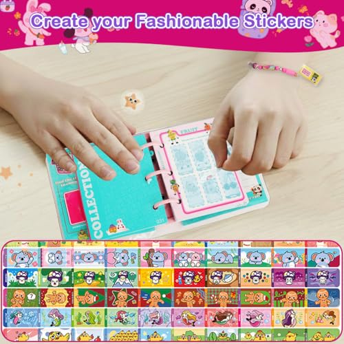 Image of PATPAT 240Pcs DIY Sticky Rolls Bracelet Kit, Fun Sticker Roll Bracelet for Girls Stylish with 240 Mini Stickers, Assorted Beads & Charms, Friendship Bracelet Making Set Birthday Gift for Kids