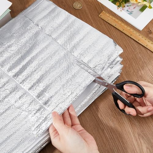 DICOSMETIC 1 Rolle 3M X 0.6M Aluminiumfolie Wärmereflektierendes Klebeband Silber Hitzebeständige Polsterung Einseitige Reflektierende Isolierrolle Für Topflappen Und Tischhitzeunterlagen Herstellen