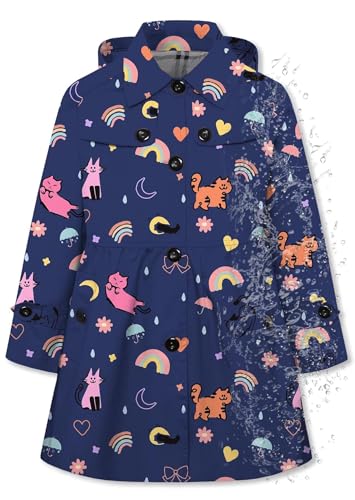 Betusline Girls Rain Jackets Lightweight Waterproof Hooded Trench Coat…