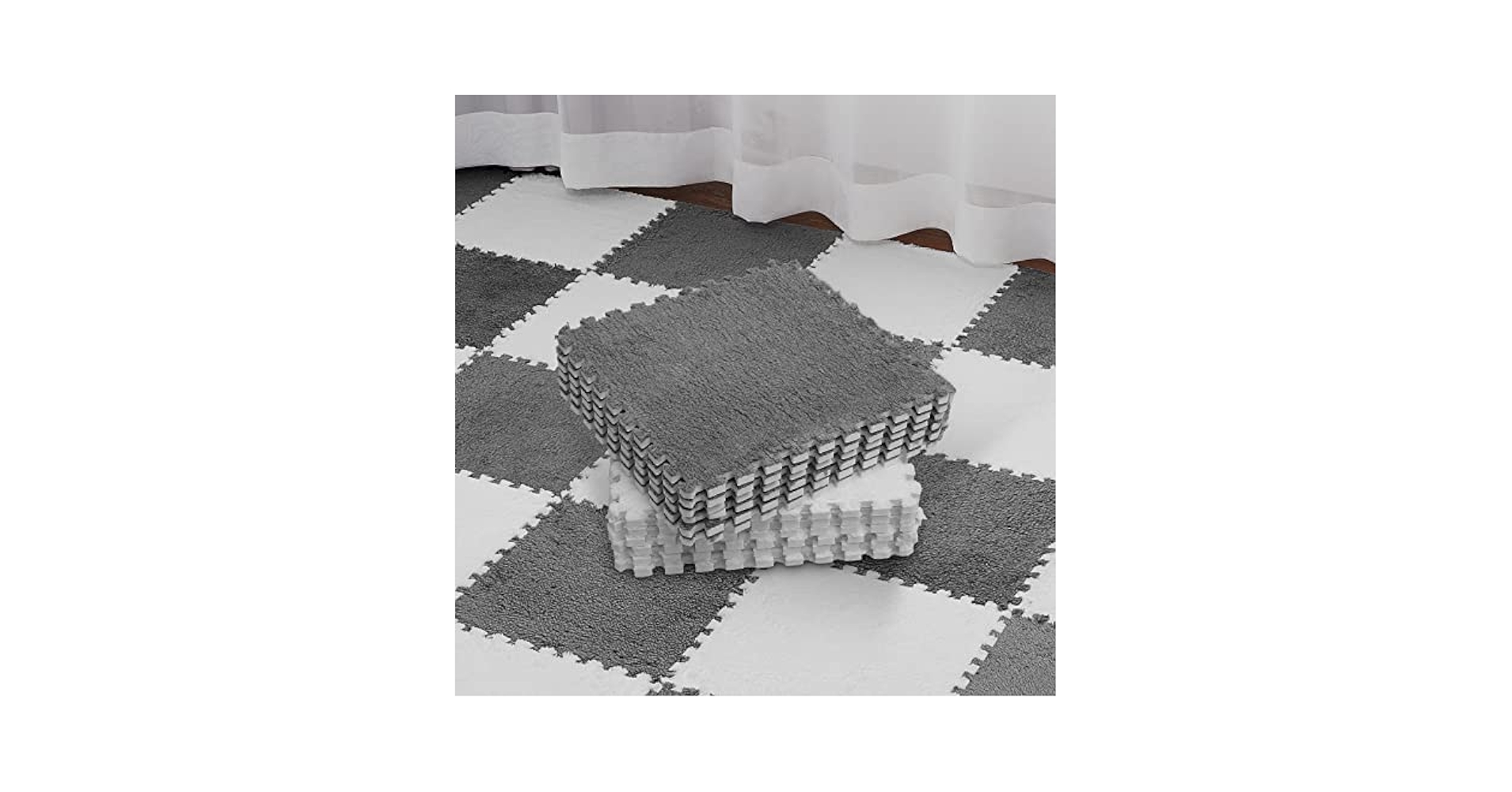 aiueo ;)様matpants whts Amazon.com: Flutesan 15 Pcs Plush Foam Floor Mat Square