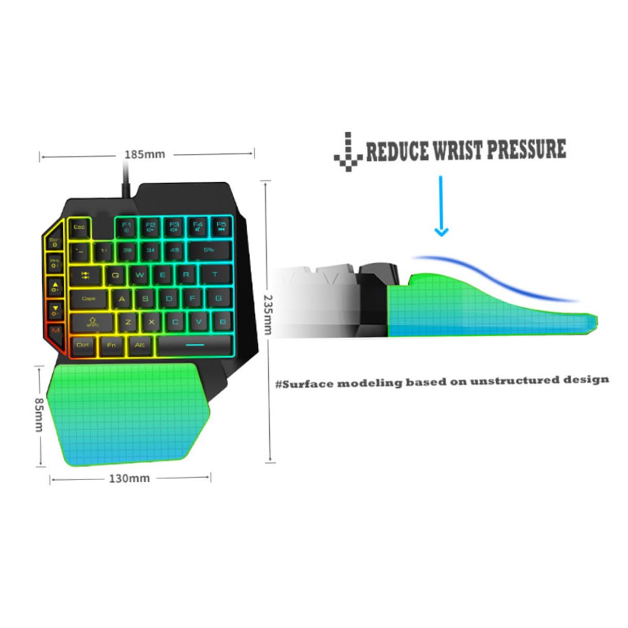 SHINEOFI Tastiera da Gioco E-sport Retroilluminata con Mouse Ottico, Kit Combinato per Gaming da Casa e Intrattenimento Ragazzo Ragazza, Facile Utilizzo e Funzionamento Preciso