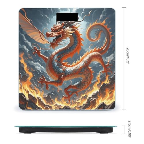 Báscula Digital de Baño Dragón Chino con Pantalla LCD miniatura 2
