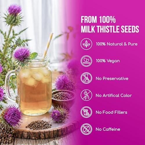 Image of FreshDrinkUS, Premium 16oz Milk Thistle Seeds, 100% Natural & Pure, Herbal Tea, Daily Infusion Botanical, No Sugar, No Caffeine, No Gluten, Vegan. Rich in Antioxidants
