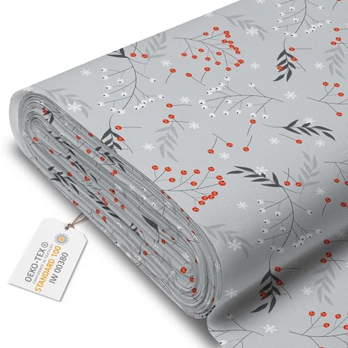 DreamRoots Stoff Weihnachten Meterware - Stoffe Weihnachten 160 cm...